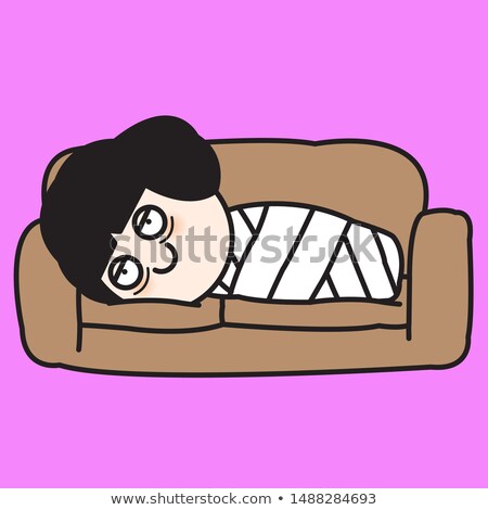 Stock foto: A Sketch Of A Lazy Girl At The Couch