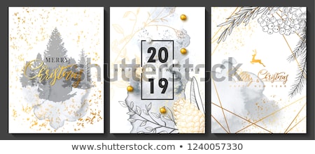 Сток-фото: Hand Drawn Watercolor New Year Poster