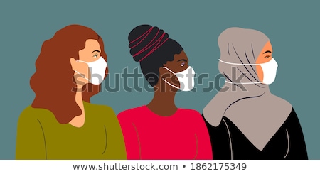 Foto stock: Muslim Couple In Flat Cartoon Style Vector Illustration - Illu