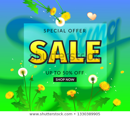 Foto stock: Template Card Voucher Dandelion