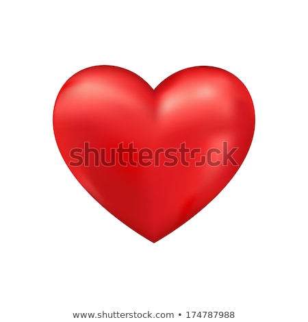 Stock photo: Glossy Red Heart With Shadow Isolated Icon