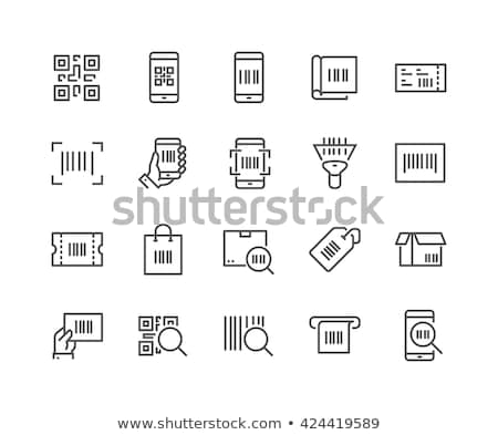 Stok fotoğraf: Printdigital Vector Line Icons Set Mobile Shopping