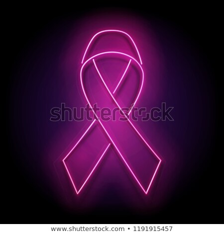 Сток-фото: Vintage Glow Signboard With Pink Ribbon