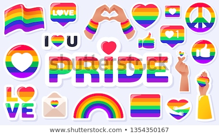 Stok fotoğraf: Rainbow Gay Pride Flag Isolated On White