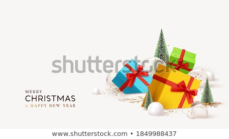 Stock fotó: Merry Christmas Illustration With Multicolor Ornamental Balls On White Background Vector Happy New