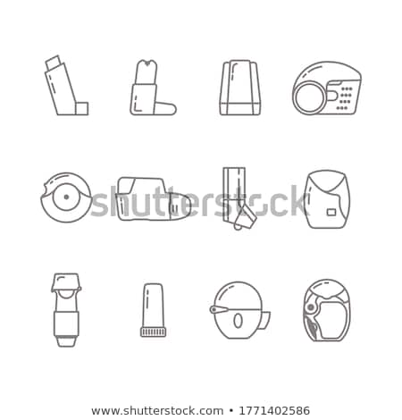 Foto stock: Vector Set Of Inhalation Medicines