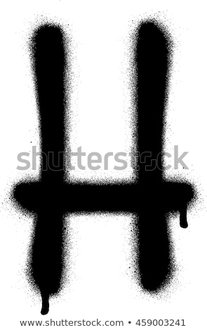 Stock photo: Sprayed H Font Graffiti In Black Over White