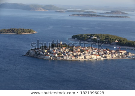 Stock photo: Adriatic Tourist Destination Of Primosten Aerial Panoramic Archi