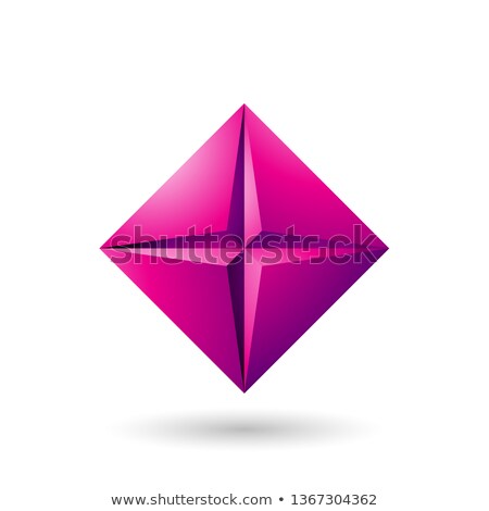 Foto d'archivio: Magenta Diamond Icon With A Star Shape Vector Illustration