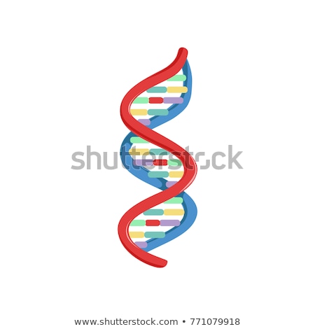 Stockfoto: Colorful Detailed Dna Genetic Sign On White