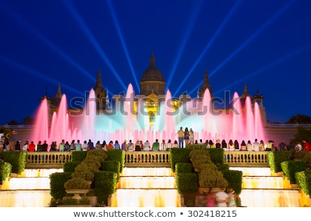 Magic Fountain In City Barcelona 商業照片 © Neirfy