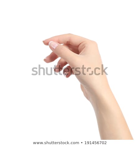 Foto stock: Beautiful Young Girl Is Holding A Blank Card In Hand Isolated