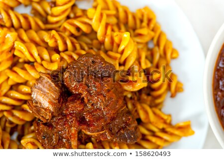 Fusilli Pasta With Neapolitan Style Ragu Meat Sauce Foto stock © keko64