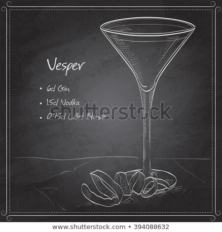 Stock photo: Cocktail Vesper On Black Board