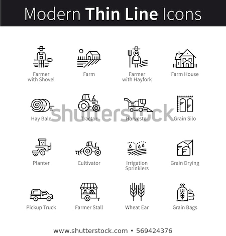 Stockfoto: Farming Man And Woman Icons Vector Illustration