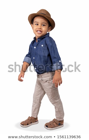 Stockfoto: Child Wearing A Fedora Hat