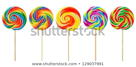 Stockfoto: Colorful Spiral Lollipop Isolated On White