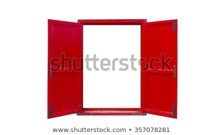 Stock photo: Pattern Of Windows With Red Wall