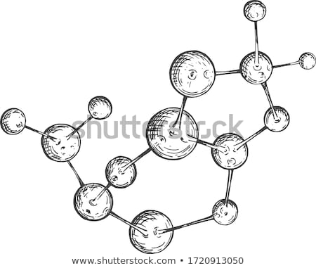 Сток-фото: Sketch Chemical Element In Vintage Style