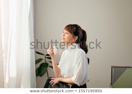 Stockfoto: Attractive Girl With Cup Of Coffee