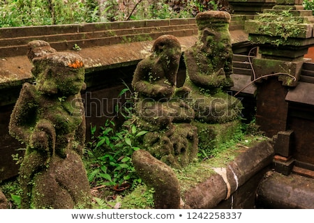 Stock fotó: Stone Balinese Mossy Statue Bali Island Indonesia