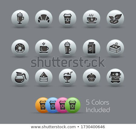 Coffee Shop Icons Pearly Series Zdjęcia stock © Palsur