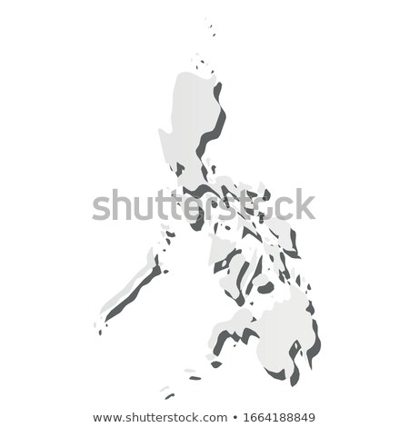 Stockfoto: Philippines Country Map Simple Black Silhouette On Gray