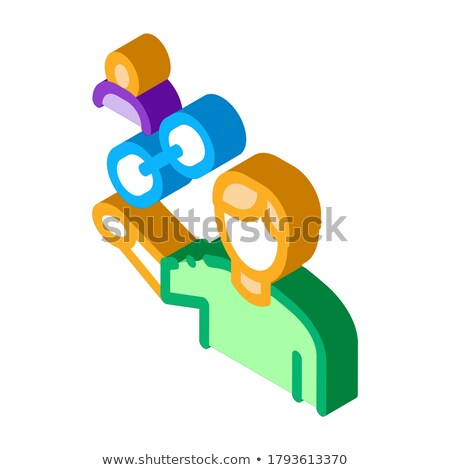 Human Hold Chain Isometric Icon Vector Illustration [[stock_photo]] © pikepicture