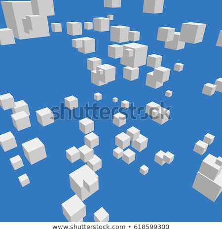 Сток-фото: 3d Composition With Rectangular Shapes In Multiple Color On Whit