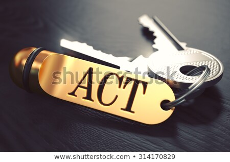 [[stock_photo]]: Act Concept Keys With Golden Keyring