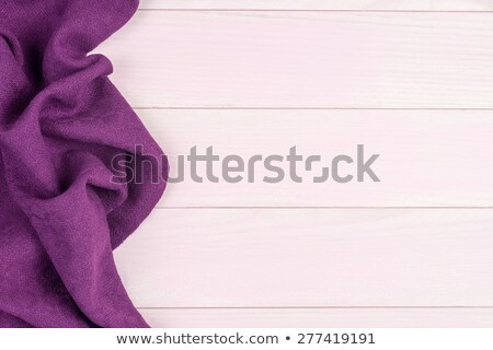 Purple Towel Over Wooden Table [[stock_photo]] © homydesign