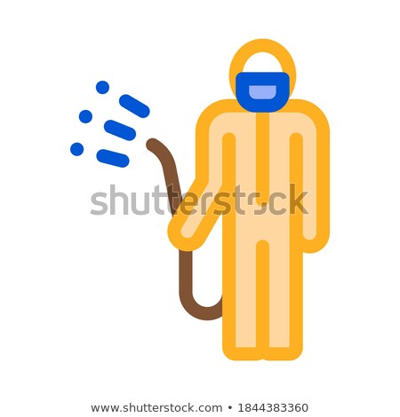 Stok fotoğraf: Human With Chemical Aerosol Icon Vector Outline Illustration