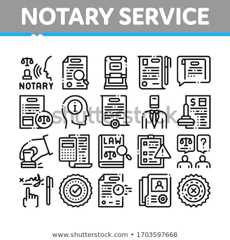 Stock foto: Notary Service Agency Collection Icons Set Vector