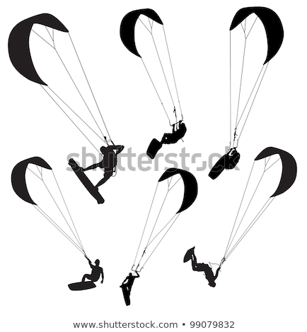 Foto stock: Silhouette Of Kite Surfer