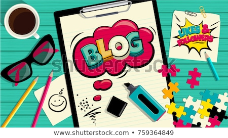 Puzzle With Word Blog Foto stock © brainpencil