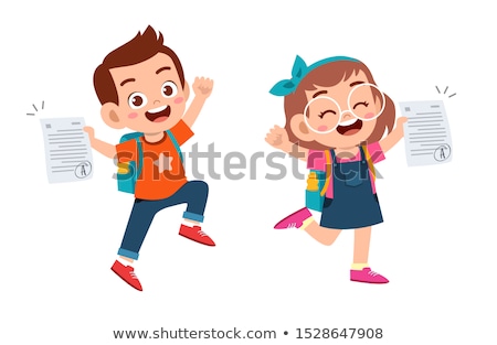 Zdjęcia stock: Students Successfully Passed Exam Good Result Vector Isolated Illustration