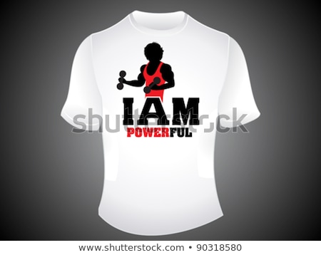 Stockfoto: Abstract Powerful Gym Boy Tshirt Template
