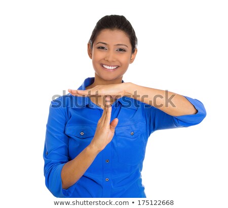 Stock photo: Asian Young Woman Showing Timeout Signal