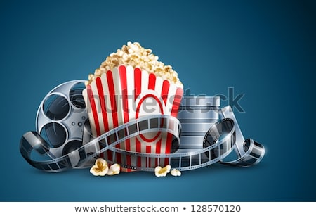 [[stock_photo]]: Cinema Boxes With Film Tape For Movie Theater