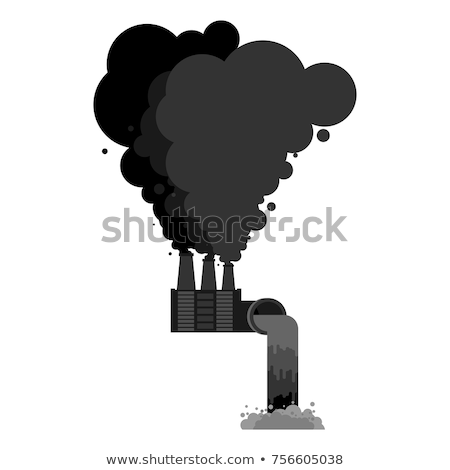 Stockfoto: Black Smoke Pipes Of Factory Ecological Catastrophy Industrial