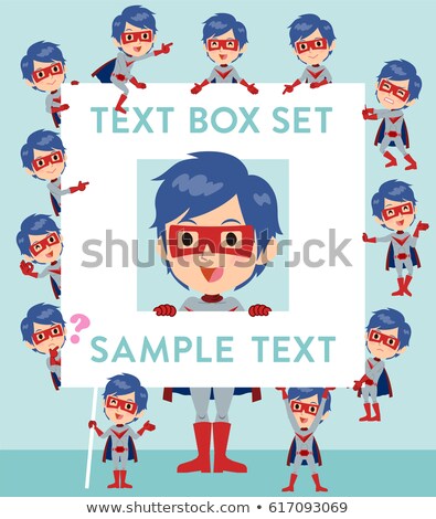 Stock photo: Super Hero Man Red Gray Text Box