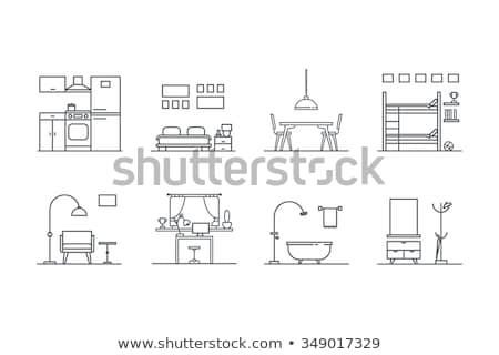 [[stock_photo]]: Flat Color Room Interior Vector Icon