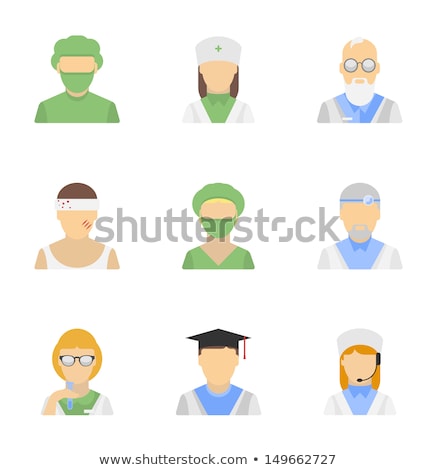 Foto stock: Doctor On Duty Icon Flat Design