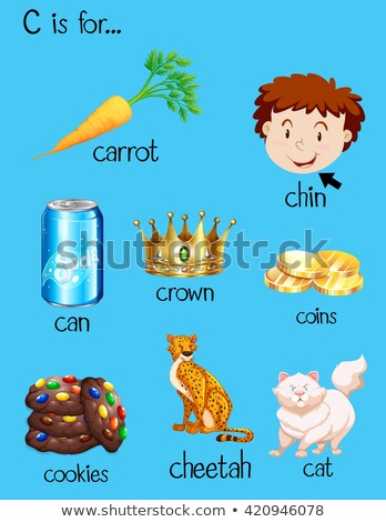 Foto stock: Flashcard Letter C Is For Coins