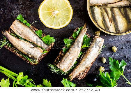 Foto stock: Canned Smoked Sprats In Oil