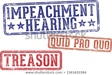 Foto stock: Impeachment Stamp On American Flag Background Vector