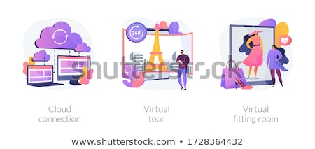 Foto stock: Online Data Transfer And Virtual Experience Abstract Concept Vector Illustrations