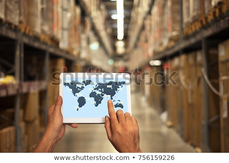 Stockfoto: Tablet With World Map