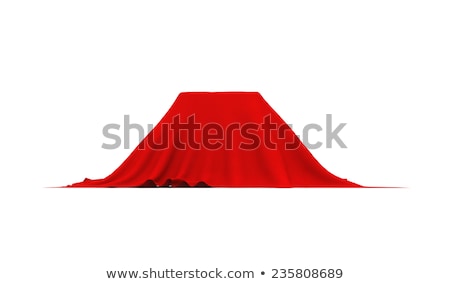 Object Of Rectangular Shape Covered With Red Cloth On White Stockfoto © cherezoff