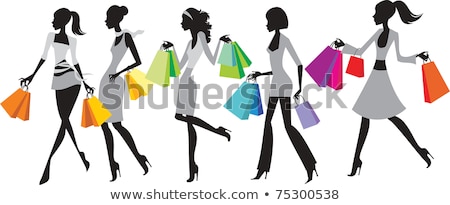 Women Silhouettes With Rainbow Color Dresses Zdjęcia stock © Zubada